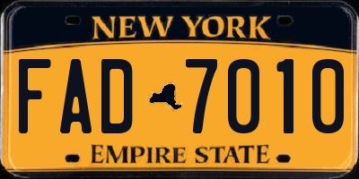 NY license plate FAD7010