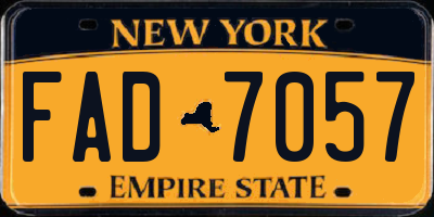 NY license plate FAD7057