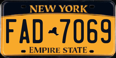 NY license plate FAD7069