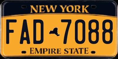 NY license plate FAD7088