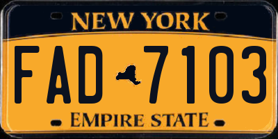 NY license plate FAD7103