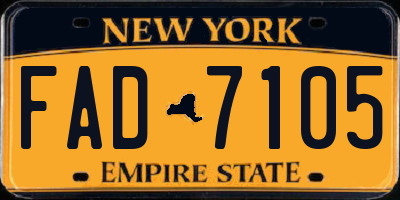 NY license plate FAD7105