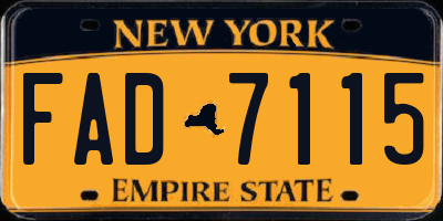NY license plate FAD7115