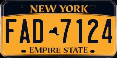 NY license plate FAD7124