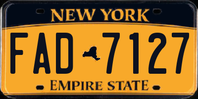 NY license plate FAD7127