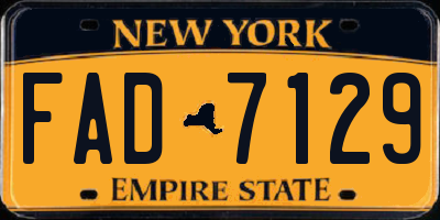 NY license plate FAD7129