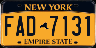 NY license plate FAD7131