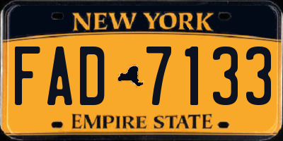 NY license plate FAD7133