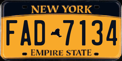 NY license plate FAD7134