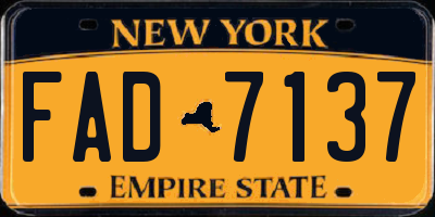 NY license plate FAD7137