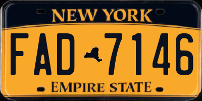 NY license plate FAD7146