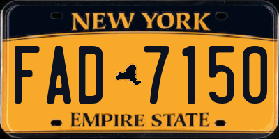 NY license plate FAD7150