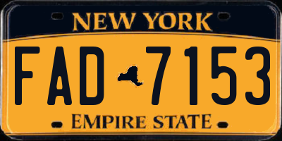 NY license plate FAD7153