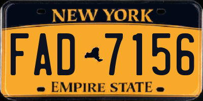 NY license plate FAD7156