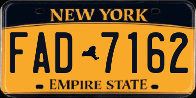 NY license plate FAD7162