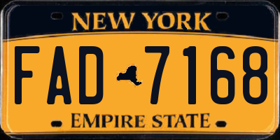 NY license plate FAD7168