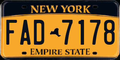 NY license plate FAD7178