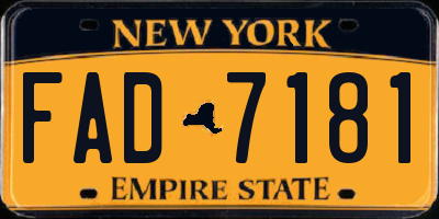 NY license plate FAD7181