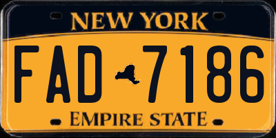 NY license plate FAD7186