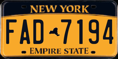 NY license plate FAD7194