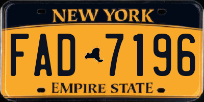NY license plate FAD7196