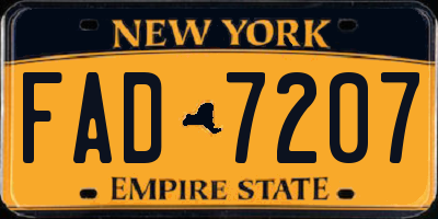 NY license plate FAD7207