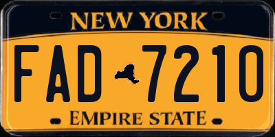 NY license plate FAD7210