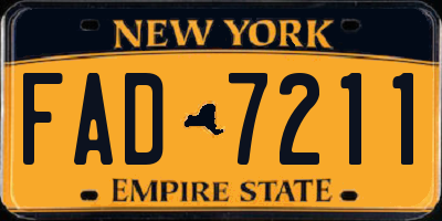 NY license plate FAD7211