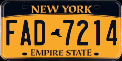 NY license plate FAD7214