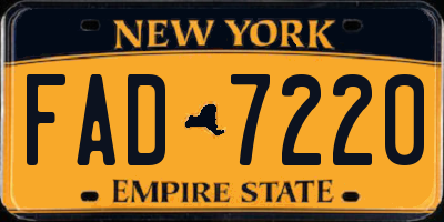 NY license plate FAD7220