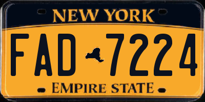 NY license plate FAD7224