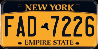 NY license plate FAD7226
