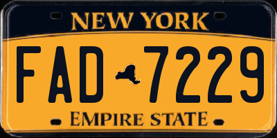 NY license plate FAD7229