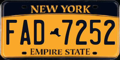 NY license plate FAD7252