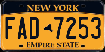NY license plate FAD7253