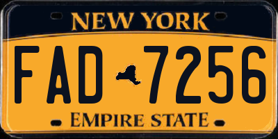 NY license plate FAD7256