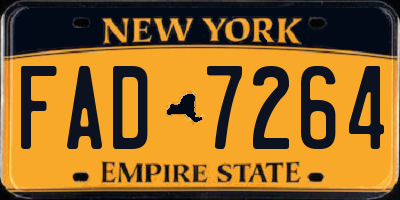 NY license plate FAD7264