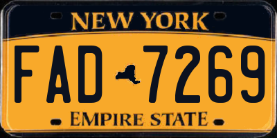 NY license plate FAD7269