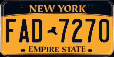 NY license plate FAD7270