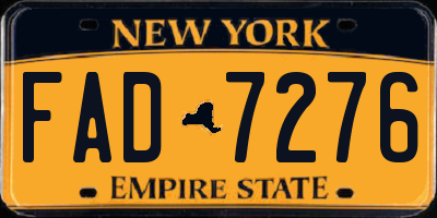 NY license plate FAD7276