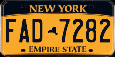 NY license plate FAD7282