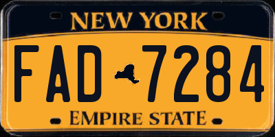 NY license plate FAD7284