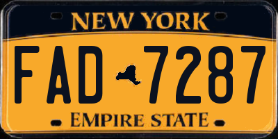 NY license plate FAD7287