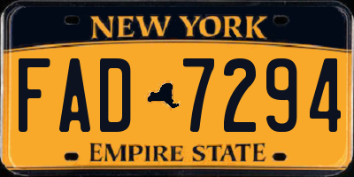 NY license plate FAD7294