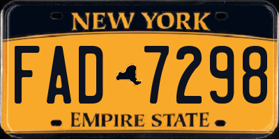 NY license plate FAD7298