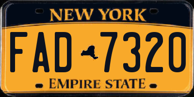 NY license plate FAD7320