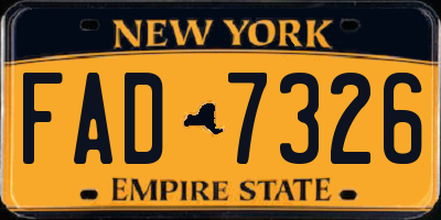NY license plate FAD7326