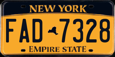 NY license plate FAD7328