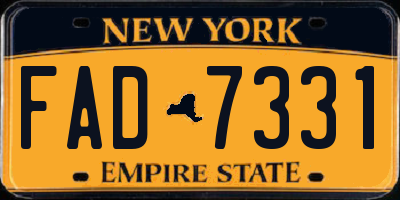 NY license plate FAD7331
