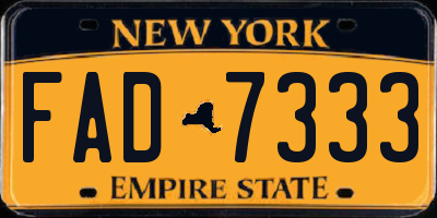 NY license plate FAD7333